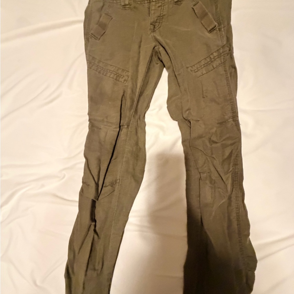 Free People Khaki Straight Leg Jeans